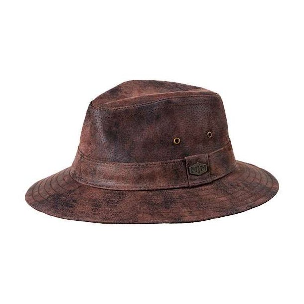 MJM Haag 58016 100% Leather Hat Brown