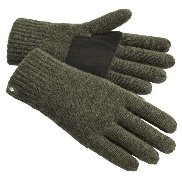 Pinewood Knitted Wool Finger Glove Mossgreen Mel