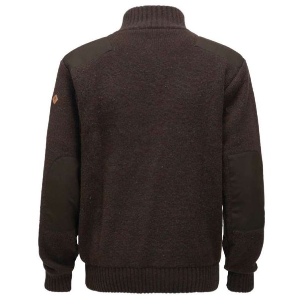 Pinewood Hurricane Full Zip Sweater D.Brown Mel