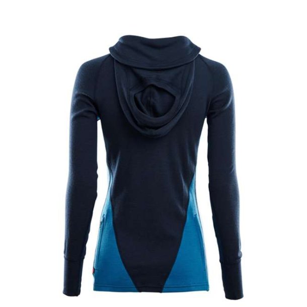 Aclima WarmWool Hoodsweater Woman Navy Blazer / Azure Blue