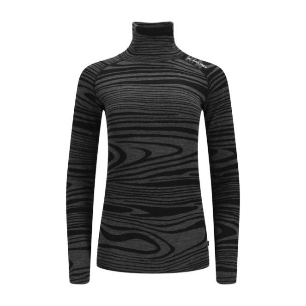 Aclima WarmWool Woman Roll Neck Shirt Black Motion