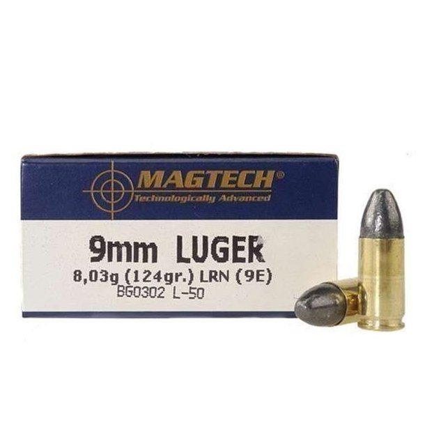 Magtech 9mm 8g/124gr LRN Pistolammunition