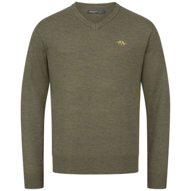 Blaser Merino V-Neck Sweater Dark Olive