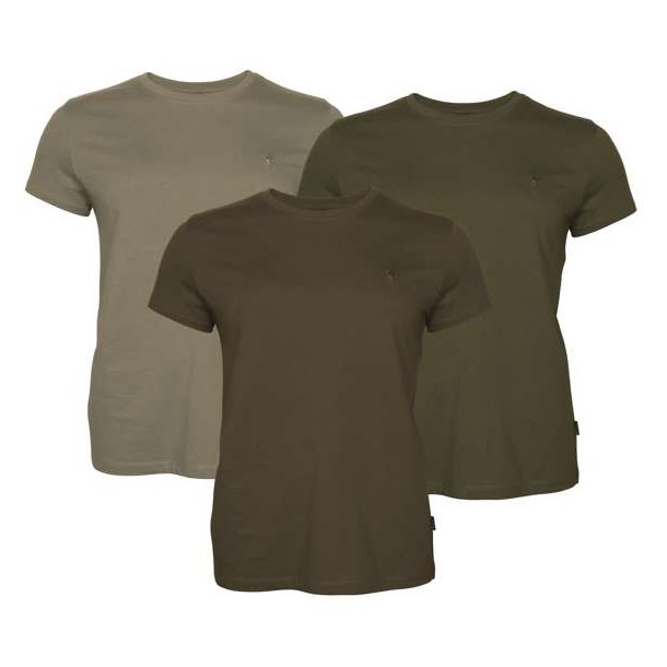 Pinewood 3-Pack T-shirt W Green/Brown/Khaki
