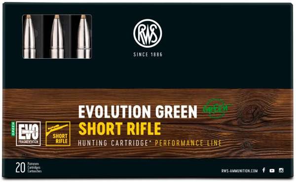 Rws Evo Green 3006 Short Rif 90g139gr 20 Stk Blyfri Riffelpatron Blyfri Riffelammunition 5076