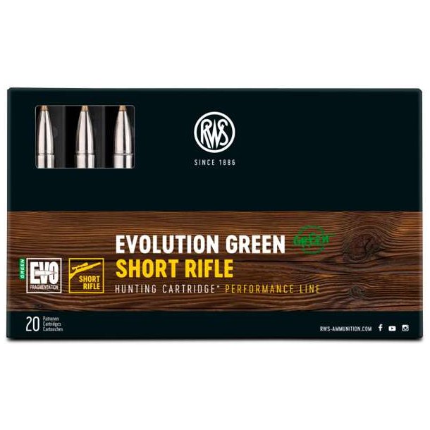 RWS Evo Green 30.06 Short Rif 9,0g/139gr 20 stk. Blyfri Riffelpatron