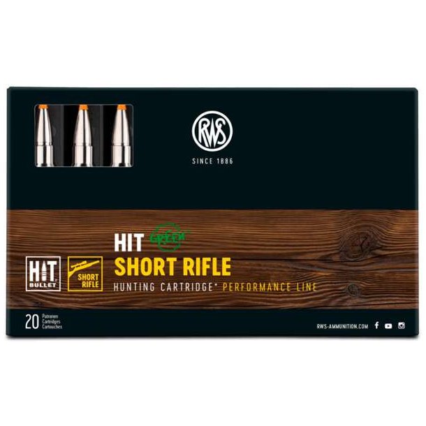 RWS Hit Green 300WM SRF 10,7gr/165gr 20 stk. Blyfri Riffelpatron