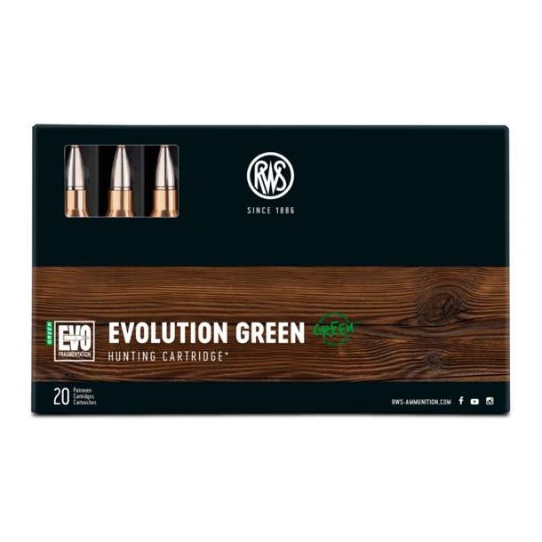 Rws Evo Green 7x65r 82g127gr 20 Stk Blyfri Riffelpatron Blyfri Riffelammunition 6770