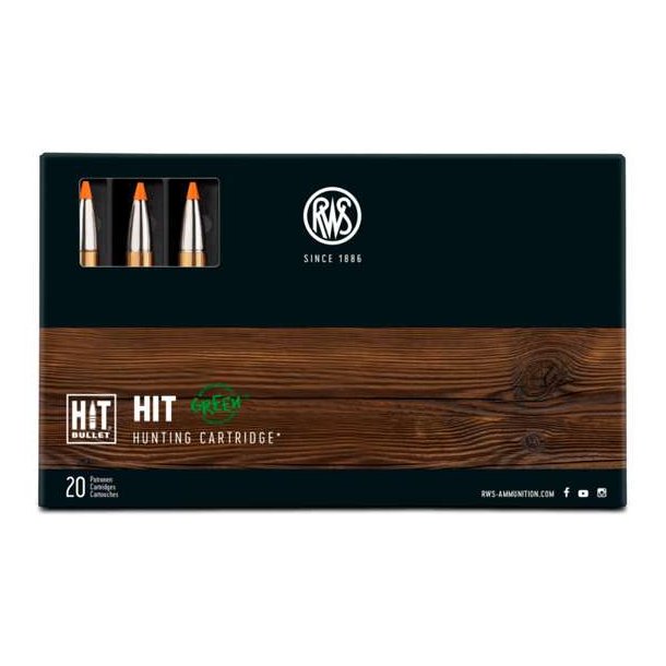 RWS Hit Green 7x65 R  9,1g/140gr 20 stk. Blyfri Riffelpatron