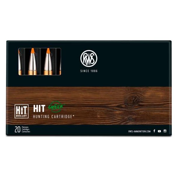 RWS Hit Green 270WSM 8,4g/130gr 20 stk Blyfri Riffelpatron