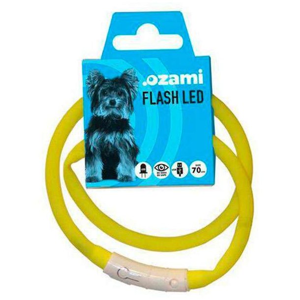 Ozami Flash Led Hundehalsbnd Gul - 70 cm