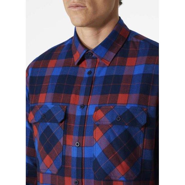 Helly Hansen Lokka Organic Flan Ls Shirt Poppy Red Box Stripe Plaid