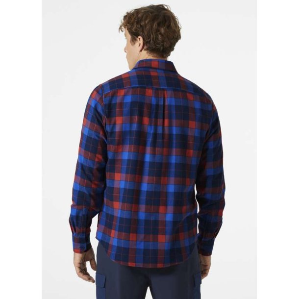 Helly Hansen Lokka Organic Flan Ls Shirt Poppy Red Box Stripe Plaid