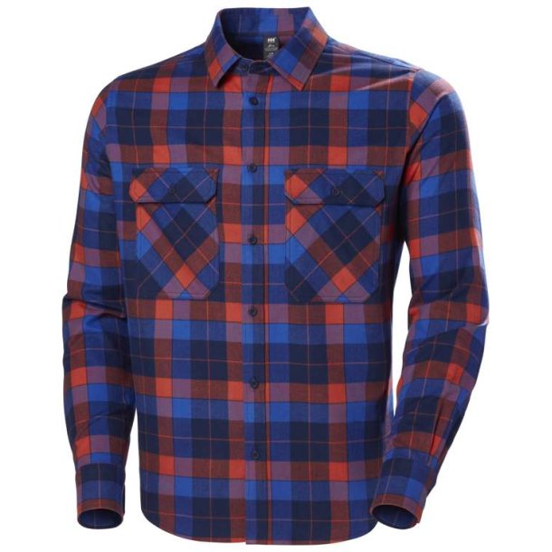 Helly Hansen Lokka Organic Flan Ls Shirt Poppy Red Box Stripe Plaid