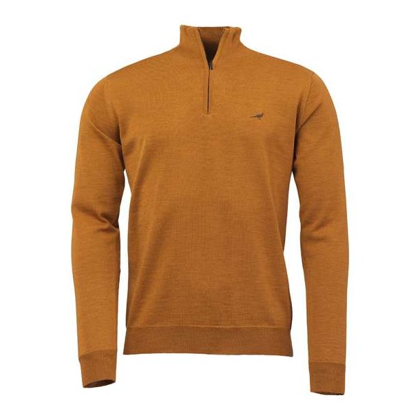 Laksen Norfolk Zip-Neck Sweater Mustard