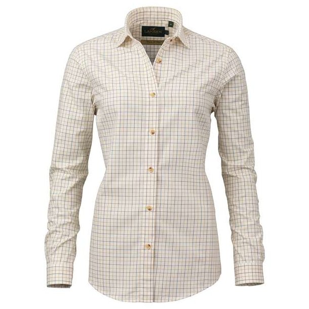 Laksen Em Cotton Wool Shirt Mustard / Brownie