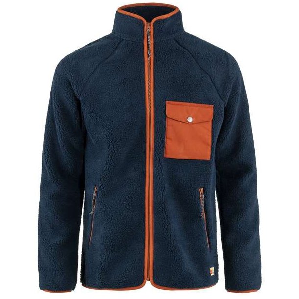 Fjällräven Vardag Pile Fleece Navy-Autumn Leaf - Fleecejakker