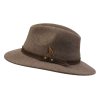 Laksen Country Fedora Fine Felt Hat Brown Melange