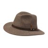 Laksen Country Fedora Fine Felt Hat Brown Melange