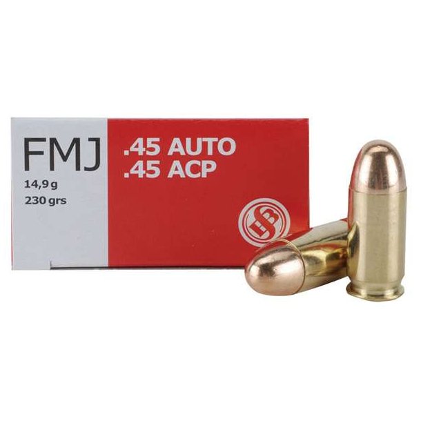Sellier &amp; Bellot .45 ACP FMJ 14,9g 50stk .45 auto