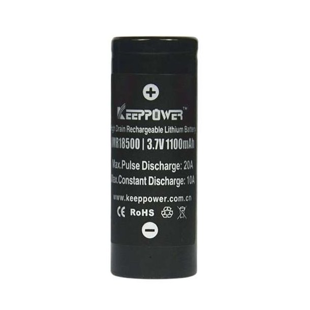 KeepPower Genopladeligt 18500 Batteri 1100mAh