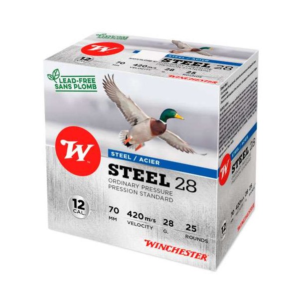 Winchester Steel Std Pres 12/70 Str. 5/28 gram 25 stk. Haglpatron