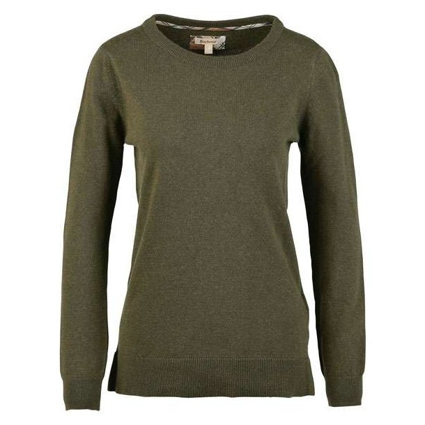 Barbour Pendle Crew Knitted Sweater W Warm Olive