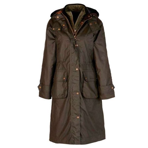 Barbour Long Cannic Wax Lady Olive