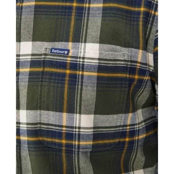 Barbour Shieldton Tailored Shirt LS Olive/Forest Mist