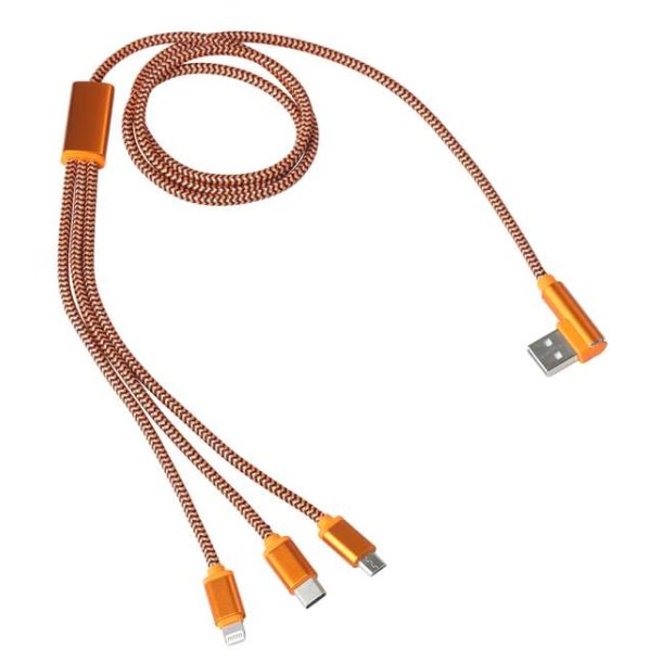 Nordic Heat 3i1 USB-A Multiladerkabel USB-C/Iphone/Micro