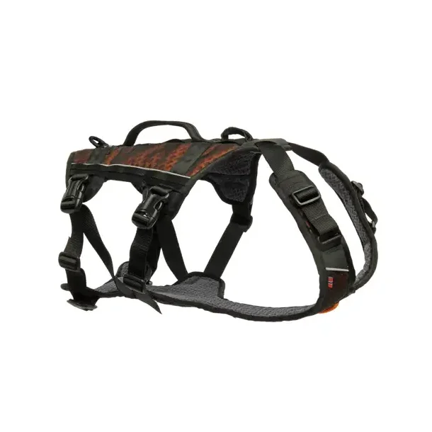 Non-Stop Dogwear Rock Harness Long Hundesele Sort/Orange Str S