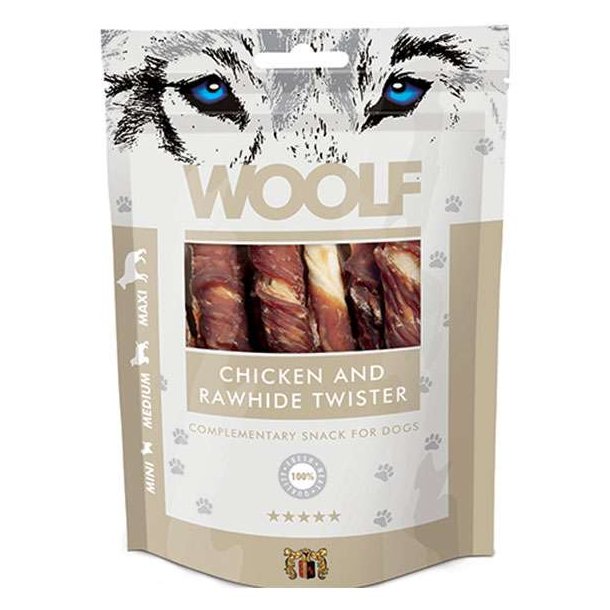 Woolf Chicken &amp; Rawhide Twister 100g