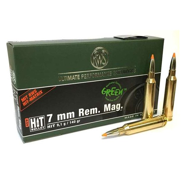 Rws Hit Green 7mm Rm 91g140gr 20 Stk Blyfri Riffelpatron Riffelammunition Jagt 5054