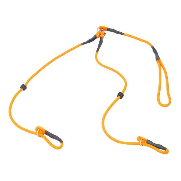Udstillingsline Dobbeltkobbel Orange 120cm M. Swirvel og Kovse