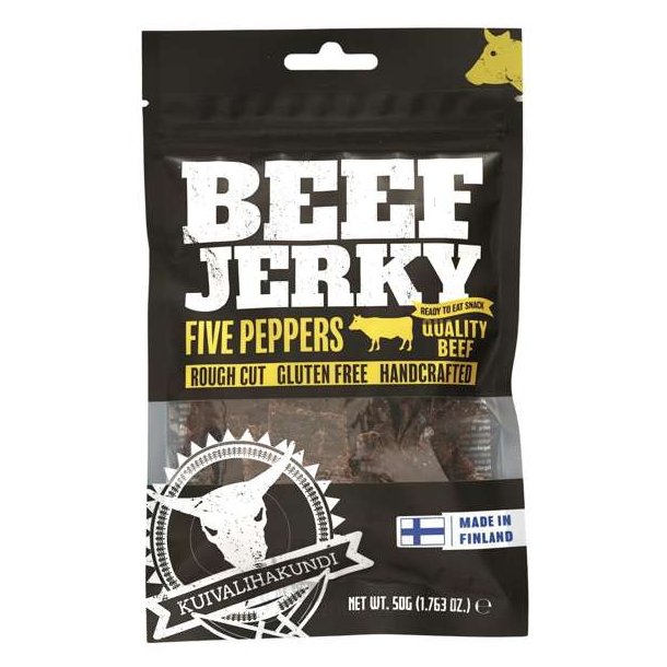 Kuivalihakundi Beef Jerky Five Peppers 50g