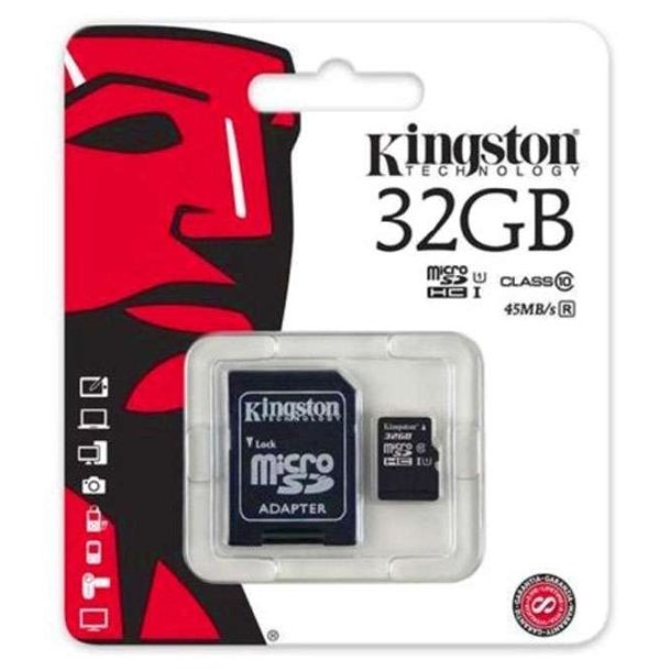Kingston SDHC 32GB Micro SD Kort Med adapter