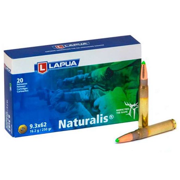 Lapua Naturalis 9.3x62 16.2g/250gr 20 stk. Blyfri Riffelpatron